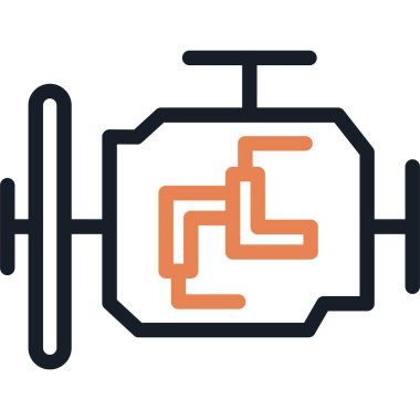 Araba Motor Hattı Simgesi, Basit Tasarımlı Vektör Resimleri
