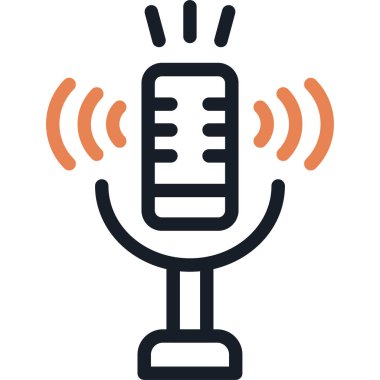 Podcast Satırı Bitiş Simgesi, Basit Tasarımlı Vektör Resimleri