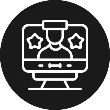 Kullanıcı Reytingleri Satırı Çemberi BG Simgesi, Basit Tasarımlı Vektör Resimleri