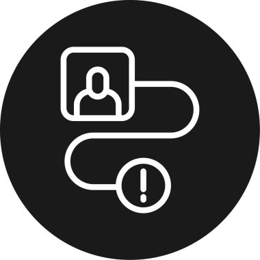 Kullanıcı Yolculuk Çizgisi Çemberi BG Simgesi, Basit Tasarımlı Vektör Resimleri