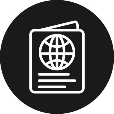 Pasaport Çizgisi Çemberi BG Simgesi, Basit Tasarımlı Vektör Resimleri