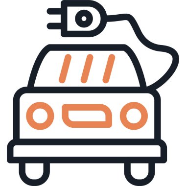 Araba Pili Şarj Hattı Simgesi, Basit Tasarımlı Vektör Resimleri