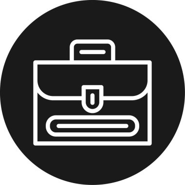 Öğretmenin Çanta Çizgisi Çemberi BG Simgesi, Basit Tasarımlı Vektör İllüstrasyonu