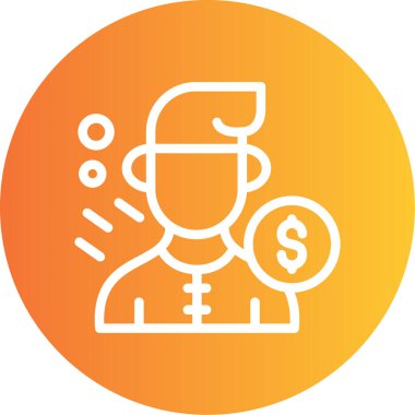 Yardım fonu hattı Gradyan Çemberi Simgesi, Basit Tasarımlı Vektör Resimleri