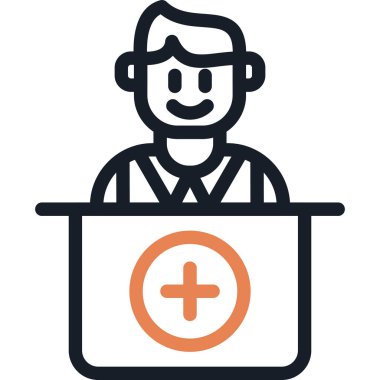 Hastane Kabul Hattı Simgesi, Basit Tasarımlı Vektör Resimleri