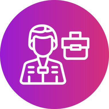 Kariyer Booth Satırı Gradyan Çemberi Simgesi, Basit Tasarımlı Vektör Resimleri