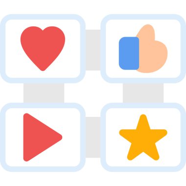 Sosyal Medya Sonuçları Düz Simge, Basit Tasarımlı Vektör İllüstrasyonu