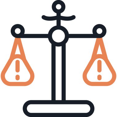 Hukuki Haklar Çizgisi Simgesi, Basit Tasarımlı Vektör İllüstrasyonu