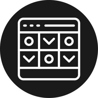 Görev Kontrol Çizgisi Çemberi BG Simgesi, Basit Tasarımlı Vektör Resimleri