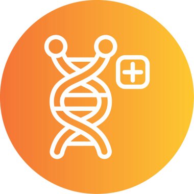 DNA Helix Çizgisi Gradyan Çemberi Simgesi, Basit Tasarımlı Vektör Resimleri