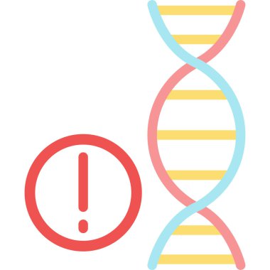 Genetik Bozukluk Düz Simgesi, Basit Tasarımlı Vektör İllüzyonu