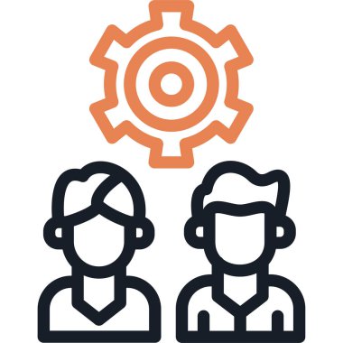 Takım Yönetimi Satırı Simge Ögesi, Basit Tasarımlı Vektör İllüzyonu