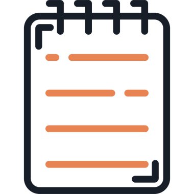 Gazeteci Notepad Satırı Simge Ögesi, Basit Tasarımlı Vektör Resimleri
