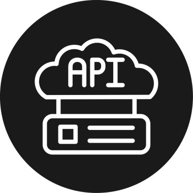 API Satır Çemberi BG Simgesi, Basit Tasarımlı Vektör Resimleri