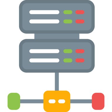 Sunucu Düz Simgesi, Basit Tasarımlı Vektör Resimleri