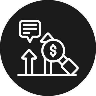 Kâr Analizi Çizgisi Çemberi BG Simgesi, Basit Tasarımlı Vektör Resimleri