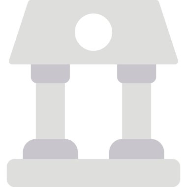 Şehir Müzesi Düz Simgesi, Basit Tasarımlı Vektör Resimleri