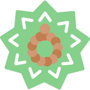 İslami Sanat Düz Simgesi, Basit Tasarımlı Vektör İllüstrasyonu