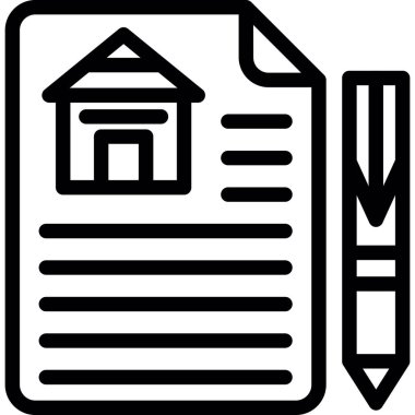 Kira Anlaşması Çizgisi Basit Tasarımlı Vektör ResmiComment