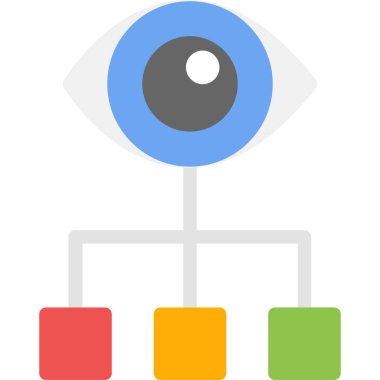 Analitik Görselleştirme Düz Simgesi, Basit Tasarımlı Vektör İllüstrasyonu