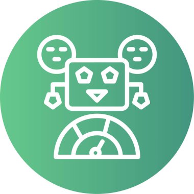 Duygusal Analiz Çizgisi Gradyan Çemberi Simgesi, Basit Tasarımlı Vektör Resimleri