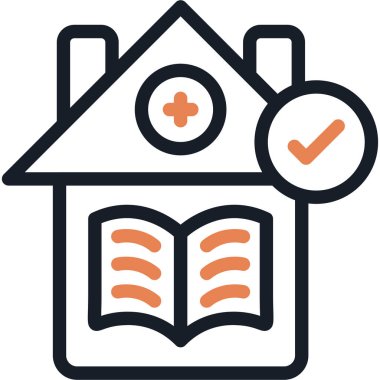 Kitap Satırı Simgesi, Basit Tasarımlı Vektör İllüstrasyonu