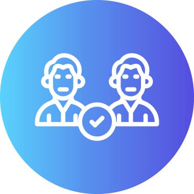 Arkadaşlık Gücü Çizgisi Gradyan Çemberi Simgesi, Basit Tasarımlı Vektör Resimleri