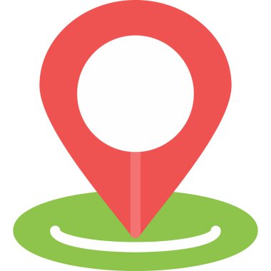 Konum Pin Düz Simgesi, Basit Tasarımlı Vektör Resimleri