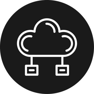 Topluluk Çizgisi Çemberi BG Simgesi, Basit Tasarımlı Vektör Resimleri