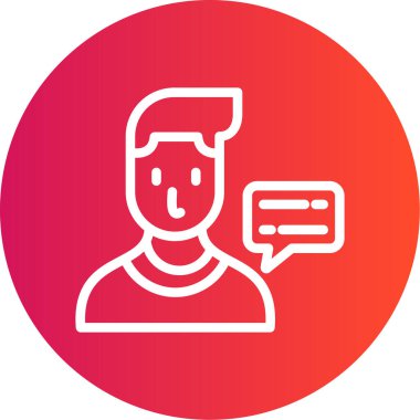 İleti Çizgisi Gradyan Çemberi Simgesi, Basit Tasarımlı Vektör Resimleri