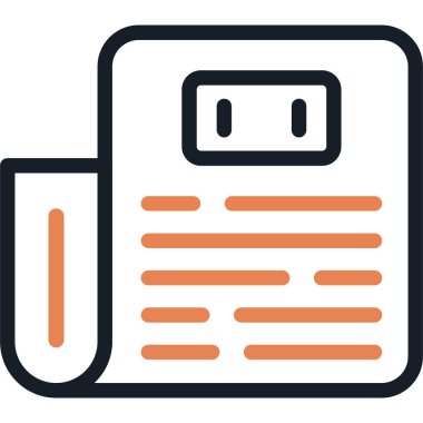 Gazete Satırı Simgesi, Basit Tasarımlı Vektör İllüstrasyonu