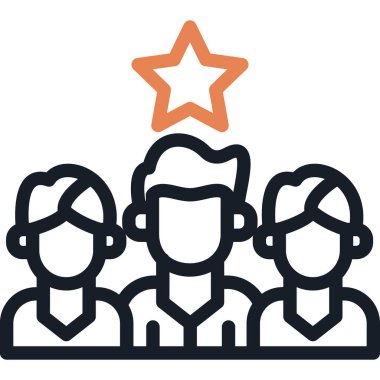 Takım Lideri Satırı Simge Ögesi, Basit Tasarımlı Vektör İllüstrasyonu