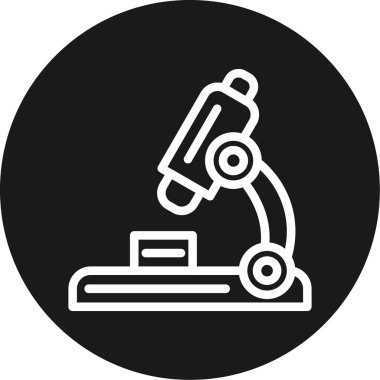 Mikroskop Çizgisi Çemberi BG Simgesi, Basit Tasarımlı Vektör Resimleri