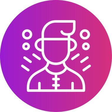 Yardım Hattı Gradyan Çemberi Simgesi, Basit Tasarımlı Vektör İllüstrasyonu