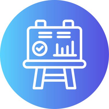 İş Stratejisi Çizgisi Gradyan Çemberi Simgesi, Basit Tasarımlı Vektör Resimleri