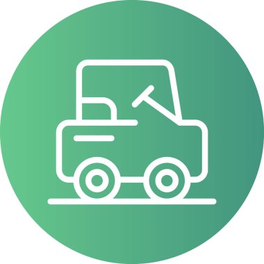 Forklift Satırı Gradyan Çemberi Simgesi, Basit Tasarımlı Vektör Resimleri