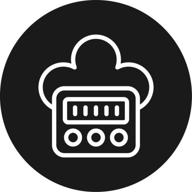 Ofis ethernet Çizgisi Çemberi BG Simgesi, Basit Tasarımlı Vektör Resimleri