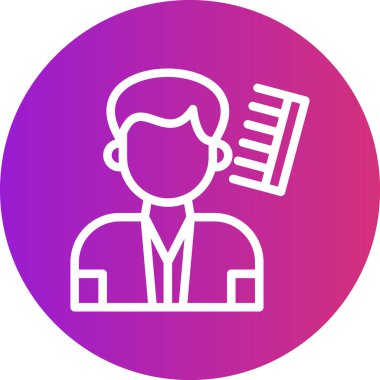 Kuaför Hattı Gradyan Çemberi Simgesi, Basit Tasarımlı Vektör Resimleri