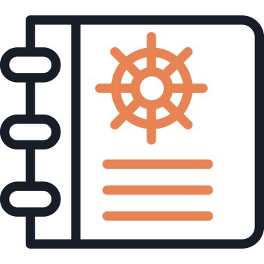 Dalış Günlük Kaydı Satırı Simgesi, Basit Tasarımlı Vektör Resimleri