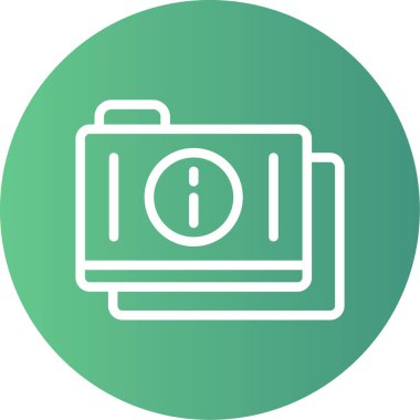 Bilgi Dizini Satırı Gradyan Çemberi Simgesi, Basit Tasarımlı Vektör Resimleri