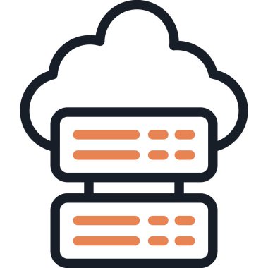 Veri Merkezi Satır Simgesi, Basit Tasarımlı Vektör Resimleri