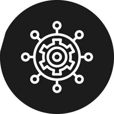 Arka Bağlantı Stratejisi Çizgisi Çemberi BG Simgesi, Basit Tasarımlı Vektör Resimleri