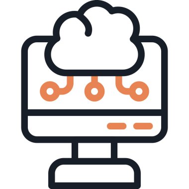 Bulut Depolama Hizmeti Satırı Basit Tasarımlı Vektör ResmiComment