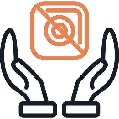 İnsan Hakları Eylemci Çizgisi Simgesi, Basit Tasarımlı Vektör İllüstrasyonu