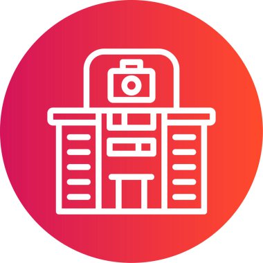 Mimari Fotoğraf Çizgisi Gradyan Çember Simgesi, Basit Tasarımlı Vektör Resimleri