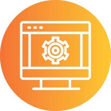 Yazılım Geliştirme Çizgisi Gradyan Çemberi Simgesi, Basit Tasarımlı Vektör Resimleri