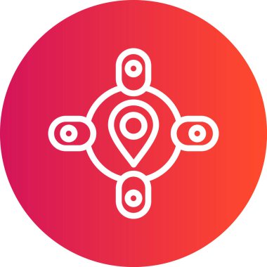 Tedarik Zinciri Veri Çizgisi Gradyan Çemberi Simgesi, Basit Tasarımlı Vektör Resimleri