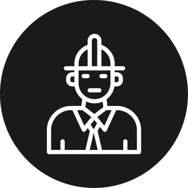 Mühendis Çizgisi Çemberi BG Simgesi, Basit Tasarımlı Vektör Resimleri