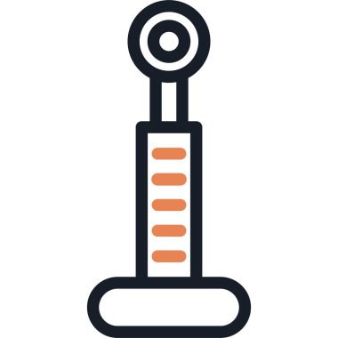 Diş fırçası Zamanlayıcı Satırı Simge Ögesi, Basit Tasarımlı Vektör İllüstrasyonu
