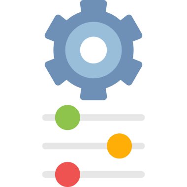 Basit Tasarımlı Yapılandırma Düz Simgesi, Vektör İllüstrasyonu